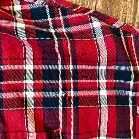 FINAL $ PACSUN Short Sleeve Distressed Button Up - Picture 5 of 8